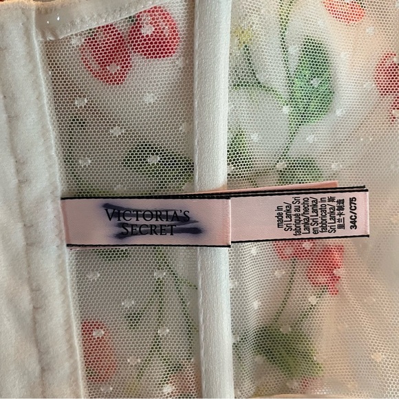 New! Victorias Secret bustier bra top cherries strawberries white 22884 - Picture 4 of 7